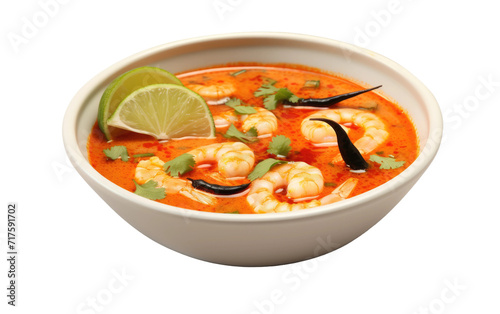 Spicy Tom Yum Soup Delight isolated on transparent Background
