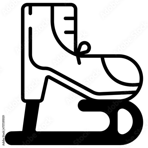 stud shoe glyph and line vector illustration