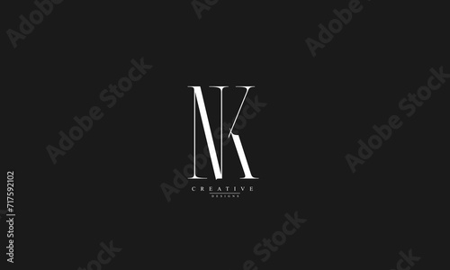 Alphabet letters Initials Monogram logo NK KN N K