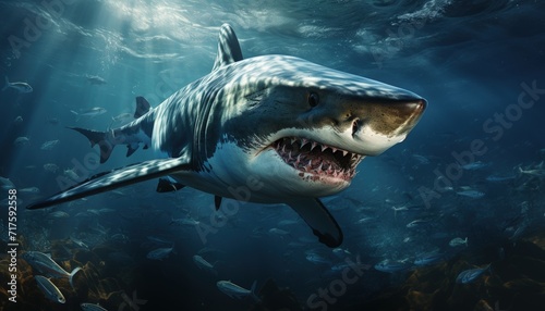 A shark in the deep sea © Mahenz