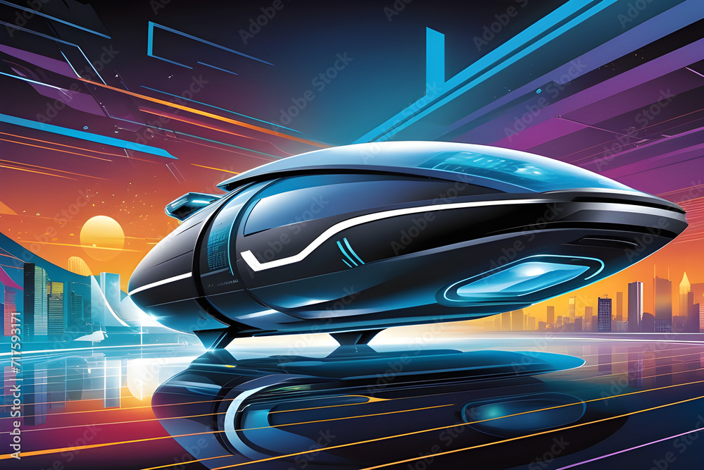 Vector illustrations of futuristic digital technology and digital communications for hi-tech advertising and game artwork