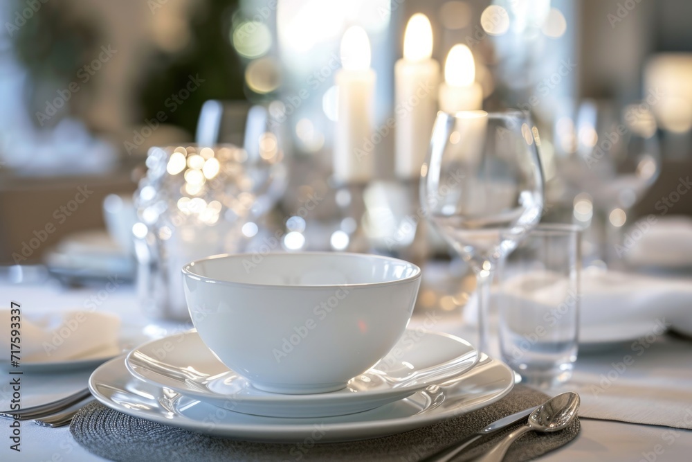 Elegant Table Setting in Soft Focus Elegant Table Setting in Soft Focus
