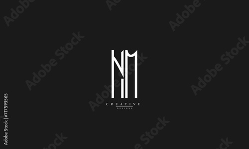 Alphabet letters Initials Monogram logo NM MN N M