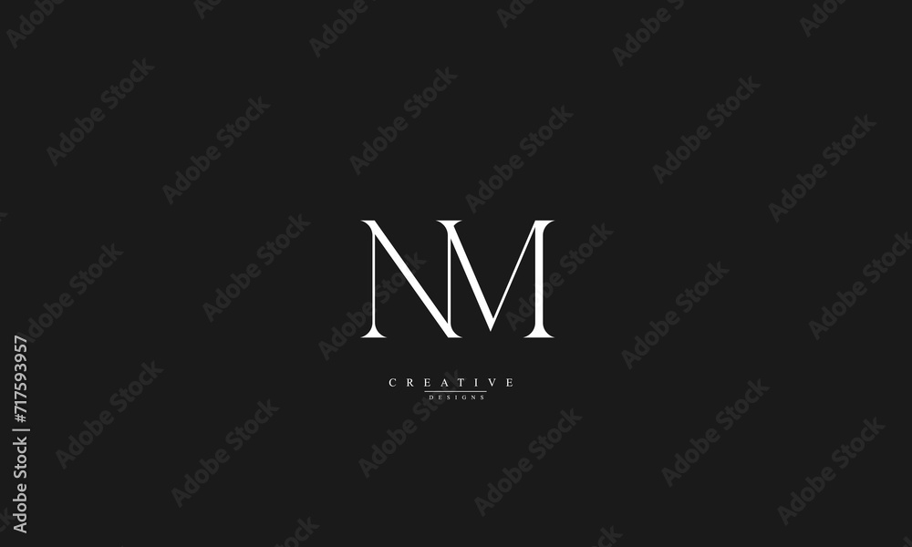 Alphabet letters Initials Monogram logo NM MN N M Alphabet letters Initials Monogram logo NM MN N M