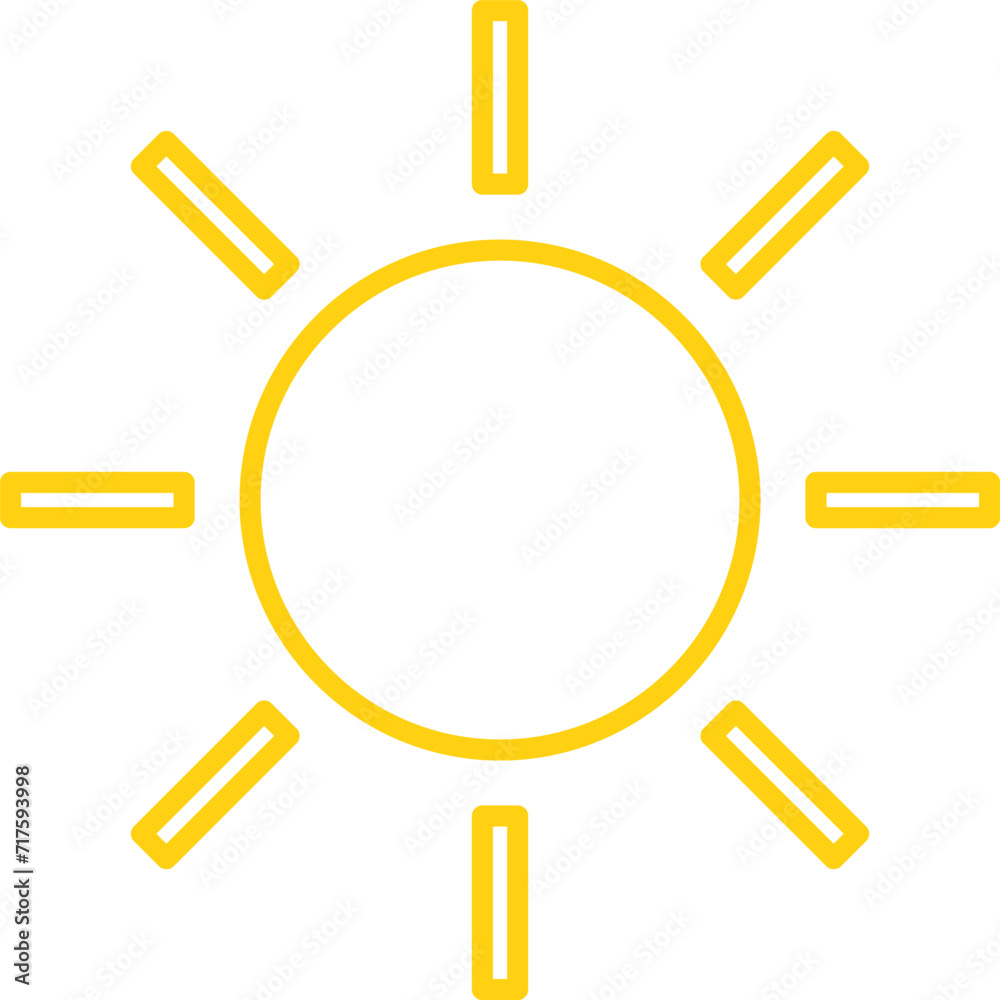 Vector cartoon yellow sun. Shining light rays. Summer Isolated vector illustration. Vector cartoon yellow sun. Shining light rays. Summer Isolated vector illustration.