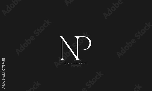Alphabet letters Initials Monogram logo NP PN N P