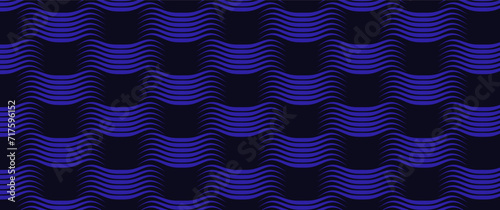 endless seamless blue fabric wave repeat pattern, decorative ornate design for background, backdrop, graphic