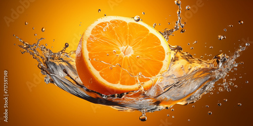 orange in water,,,Vitamin C orange juice, wellness food, nutrition concept by generative AI