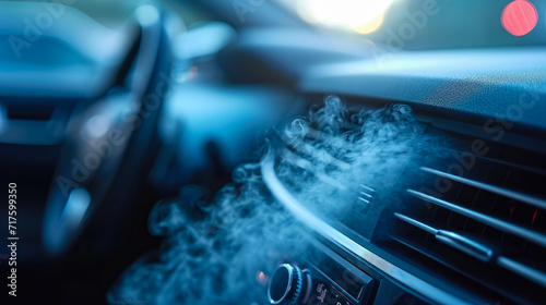 technician using a state-of-the-art ozone generator to eliminate lingering odors in a car's interior, emphasizing our commitment to a fresh and sanitized driving experience