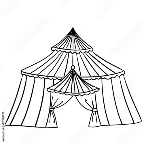 Circus tent one line art