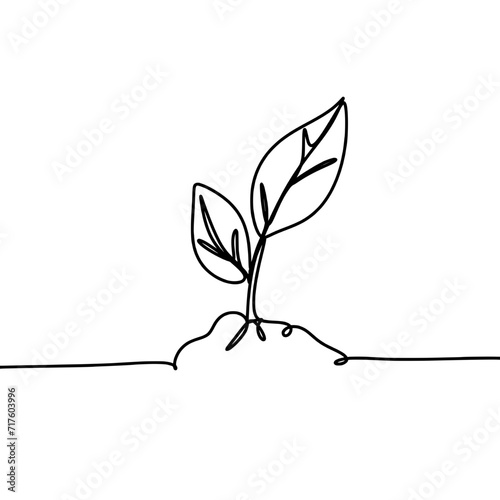 Plant single line drawing