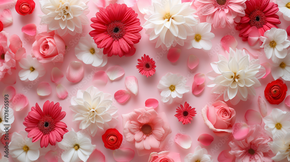 Pink and white floral background wallpaper