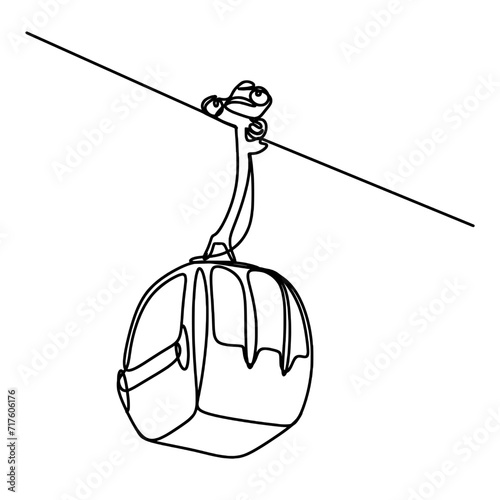 Cable car one line drawing 