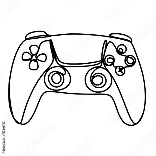 Gaming joystick one line drawing 