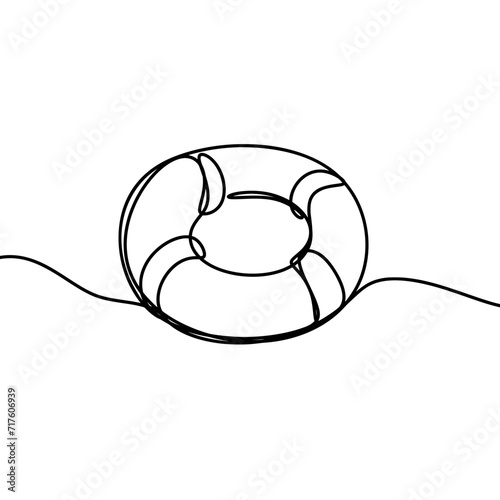 Rubber ring  one line drawing