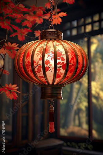 Chinese lantern 3d render generative AI © Fathor