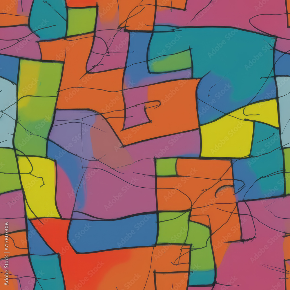 Abstract seamless pattern. AI generated.	