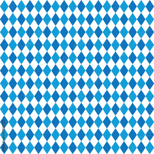 Oktoberfest bavarian pattern. Flag of bavaria. Background for german octoberfest in munich. Texture with white and blue rhombus. Seamless banner for fabric of bayern. Wallpaper and textile.