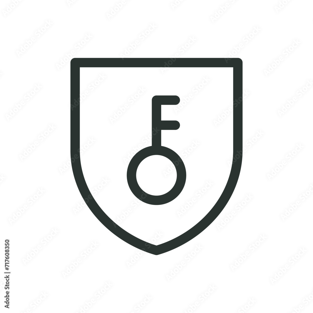 Ancient heraldic shield with key emblem isolated icon, coat of arms vector symbol with editable stroke Ancient heraldic shield with key emblem isolated icon, coat of arms vector symbol with editable stroke