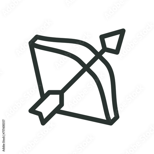 Medieval archer isolated icon, archery vector symbol with editable stroke