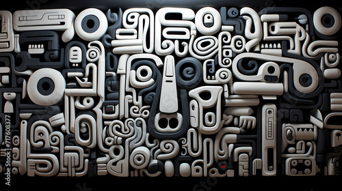 Funny doodle seamless pattern, artistic background