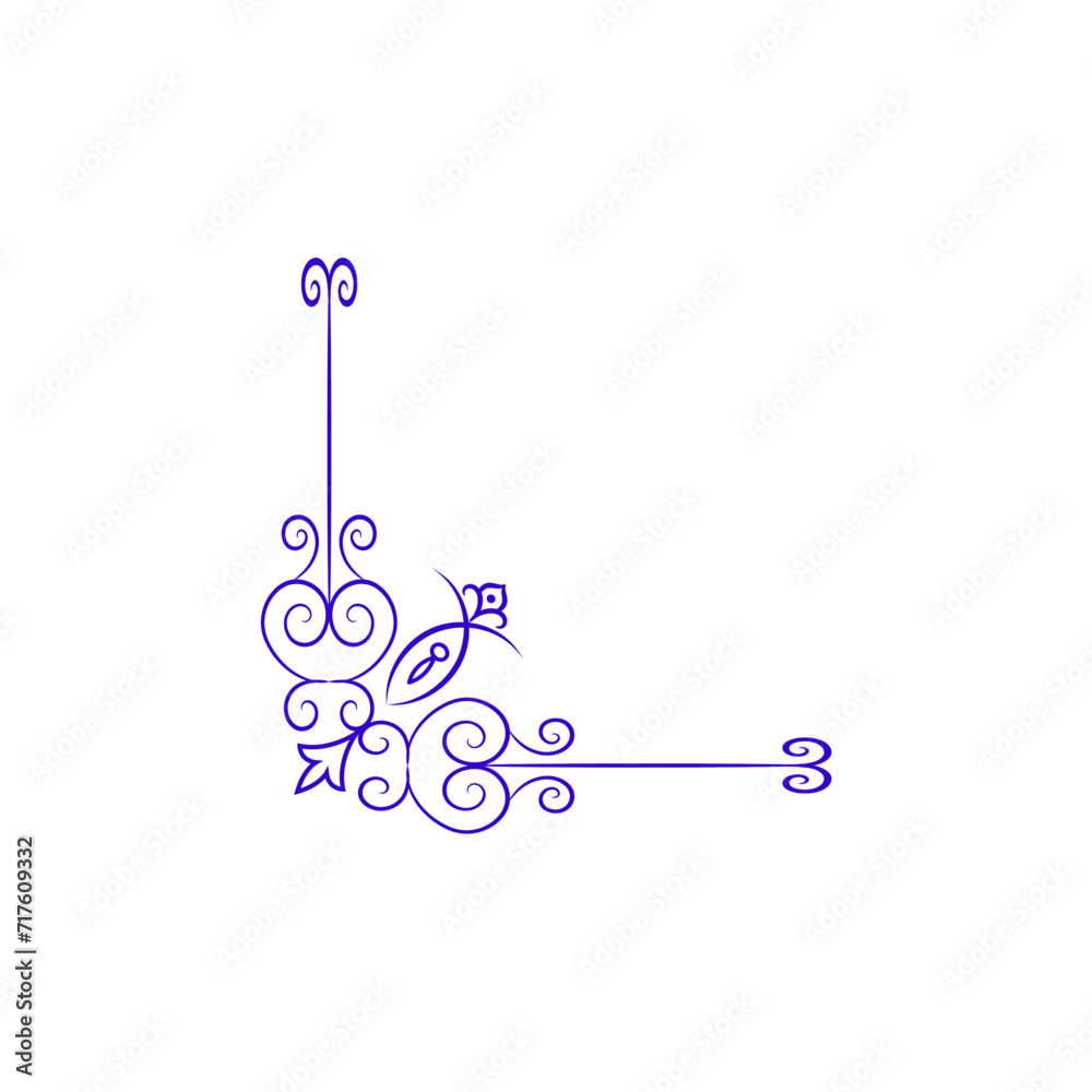 corner ornament in purple set