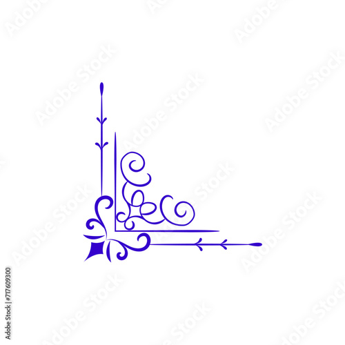 corner ornament in purple set