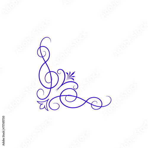 corner ornament in purple set