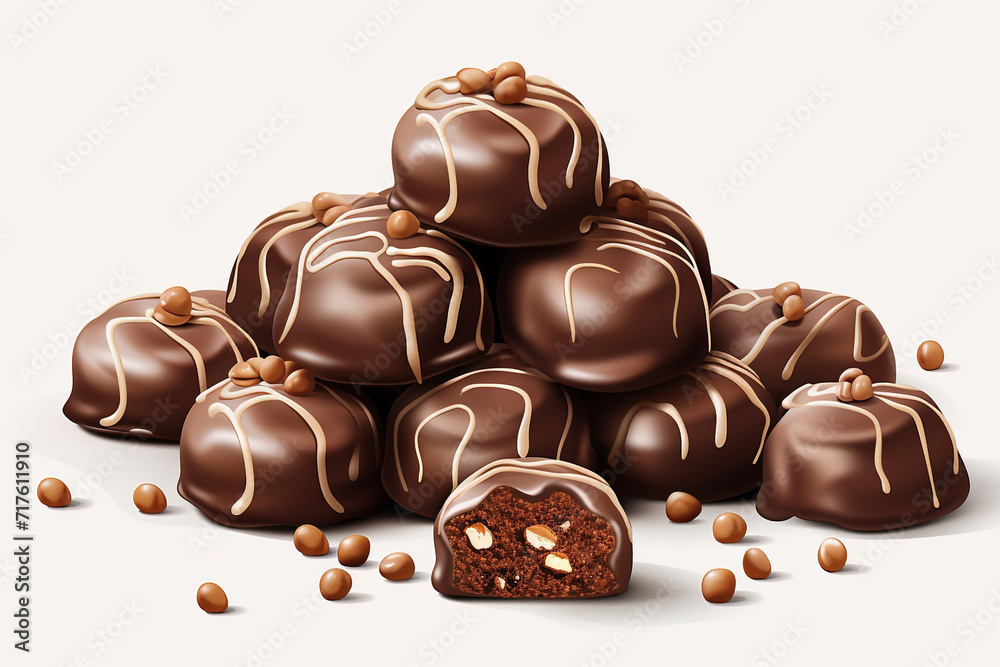 illustration of chocolate candies. Created with Generative AI