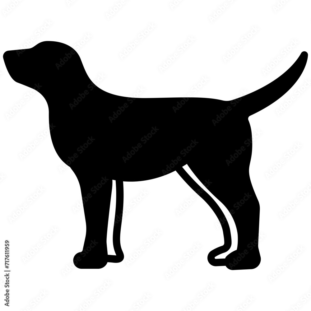 Dog face glyph and line vector illustration