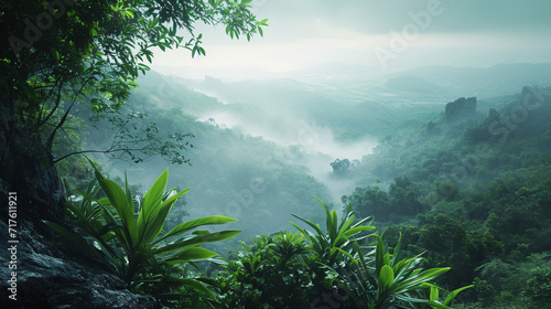 Jungle background. Virgin nature.