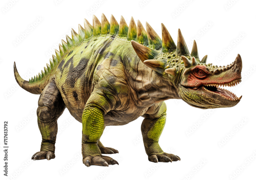 Obraz premium ancient animal horned dinosaur illustration on transparent background, generative ai