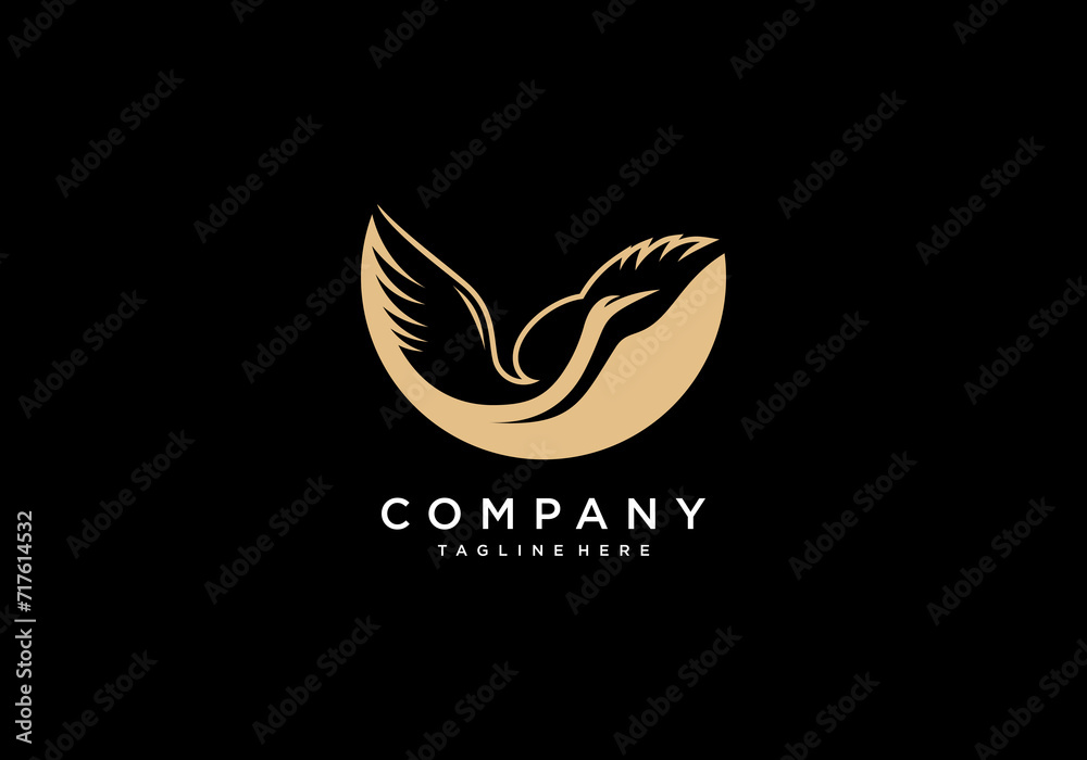 Beauty elegance Swan Logo design. Vector business brand logo element design