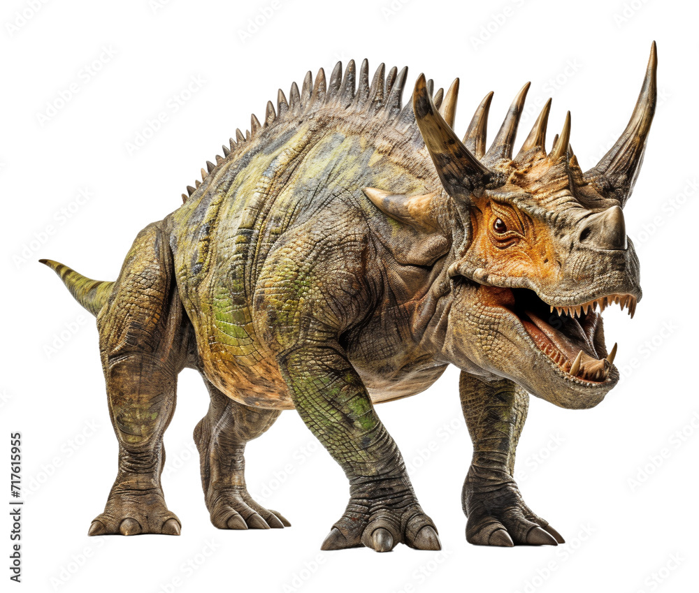 ancient animal horned dinosaur illustration on transparent background, generative ai ancient animal horned dinosaur illustration on transparent background, generative ai