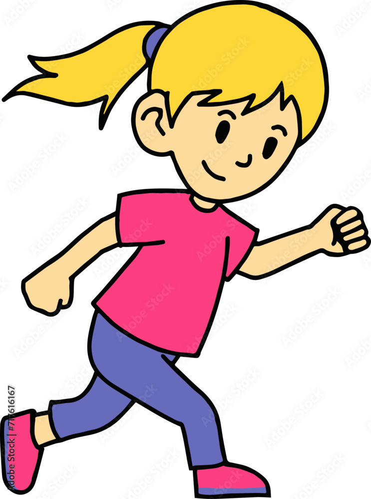 Little Girl Running Illustration Little Girl Running Illustration