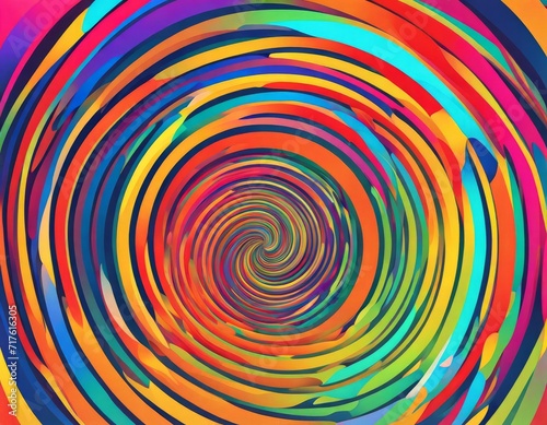 Psychedelic rainbow swirl celestial rainbow spiral meditation focus trippy background artistic style