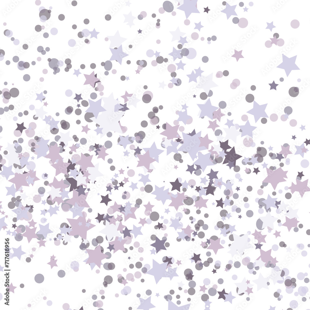 Stars purple glitter confetti isolated on blurred abstract white background. Festive holiday background. Celebration concept. Falling magic gold particles. Invitation mock up. Top view, flat lay Stars purple glitter confetti isolated on blurred abstract white background. Festive holiday background. Celebration concept. Falling magic gold particles. Invitation mock up. Top view, flat lay