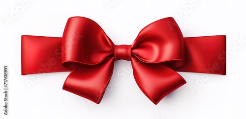 A shiny red bow tie isolated on a white background. generative AI
