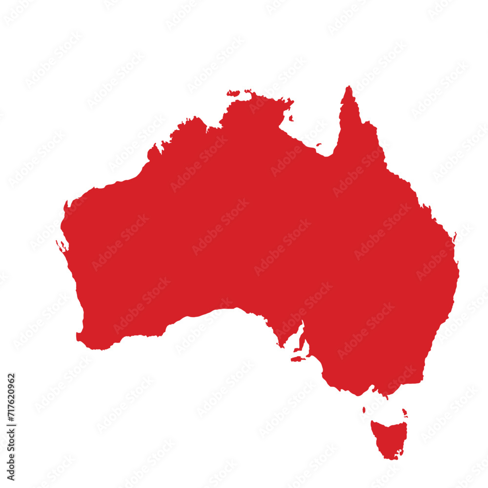 Fototapeta premium Map of Australian, sign silhouette. World Map Globe. Vector Illustration isolated on white background. African continent