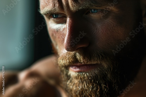 A close-up photograph of a man with a beard. This image can be used for various purposes