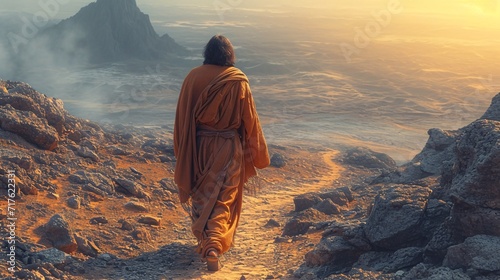 Jesus' Journey to the Top of the Mountain Generative AI