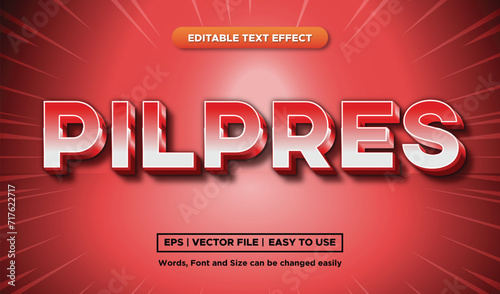 Presidential election text effect editable, bold red, 3d style