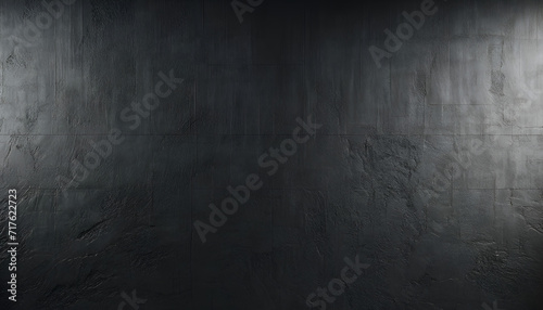 Black wall texture rough background dark . concrete floor. Generative AI. © Baria