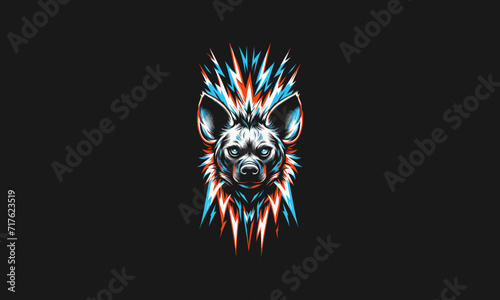 head hyena with lightning vector artwork design photo