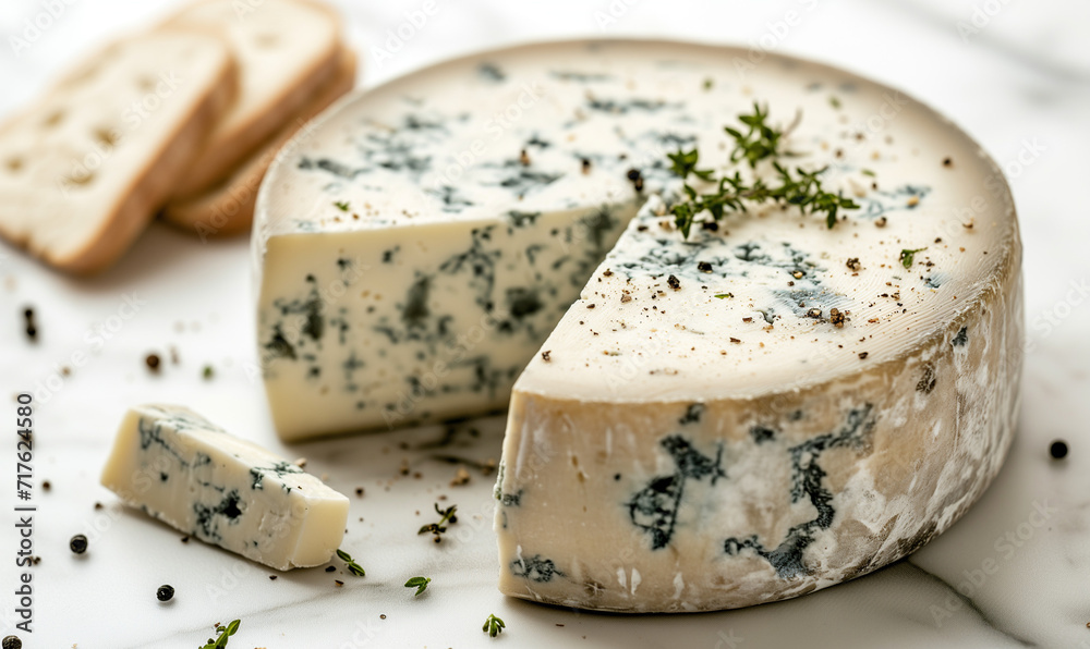 gorgonzola cheese on white table