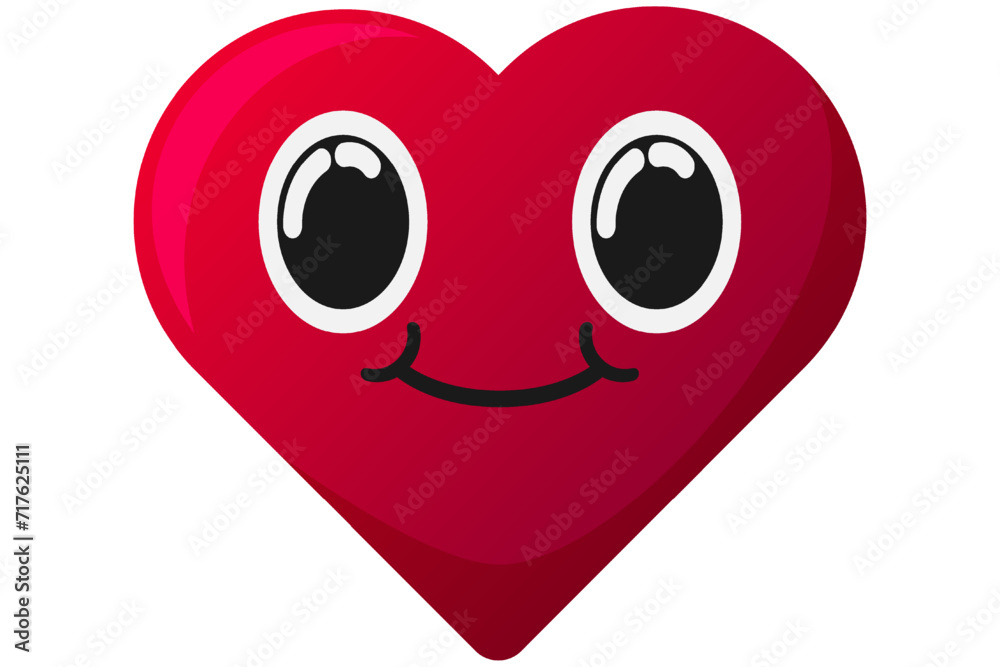 Cute Heart Expression Sticker Design