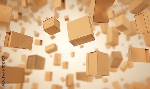 Flying cardboard. generative AI