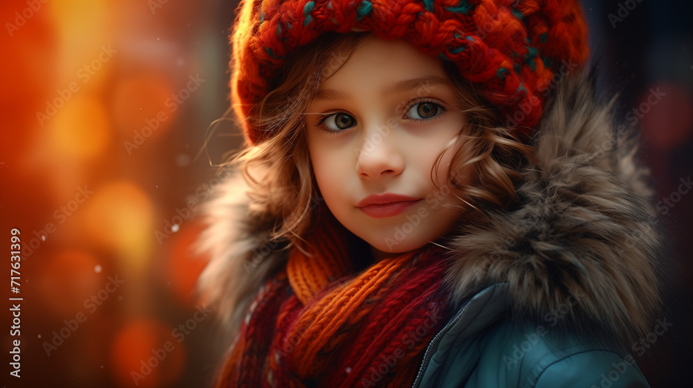 portrait of a little girl in a red hat portrait of a little girl in a red hat