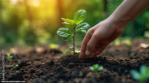 Wallpaper Mural Growing Green: A Hand-Planted Tree in April Generative AI Torontodigital.ca
