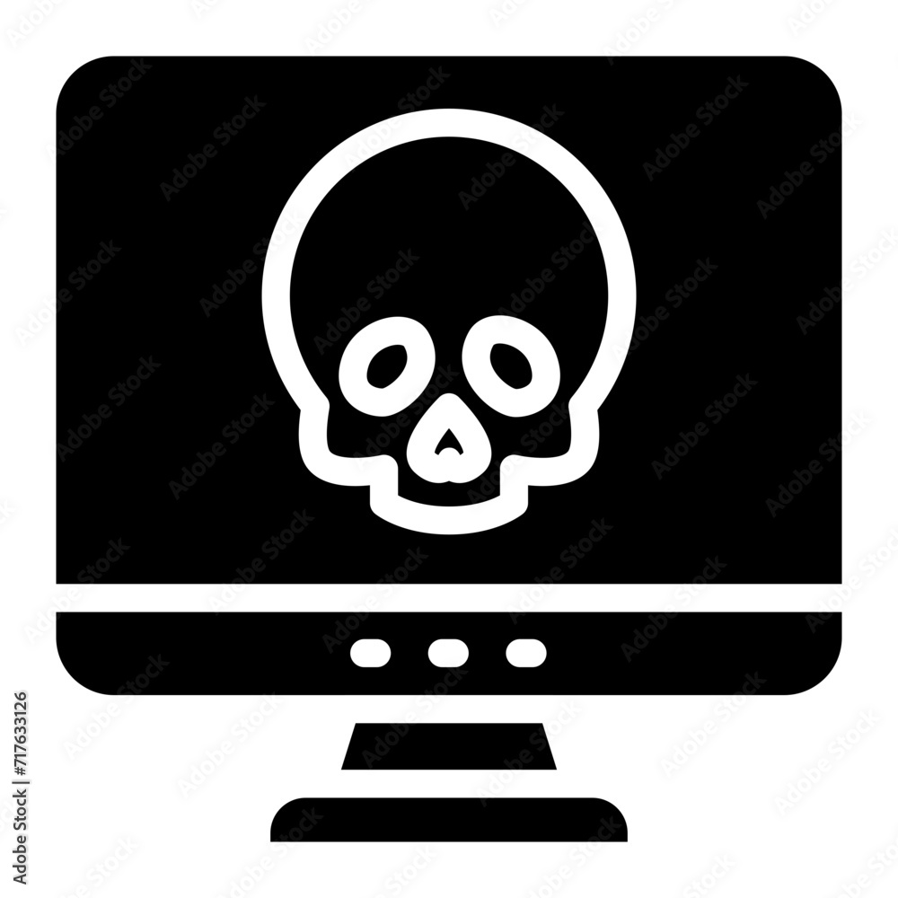 malware, computer virus icon with skull and bones malware, computer virus icon with skull and bones